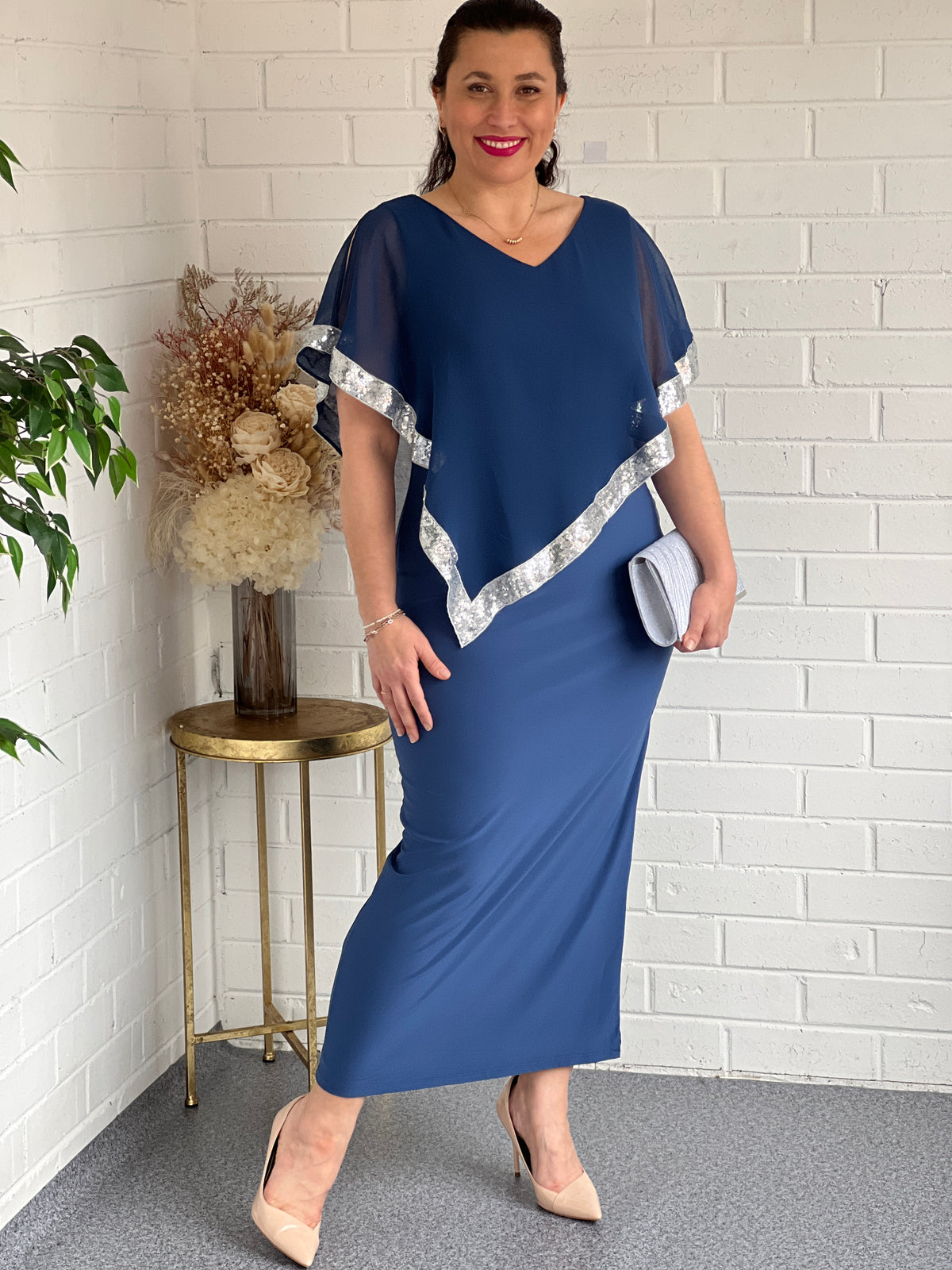 Vesta Blue Evening Dress