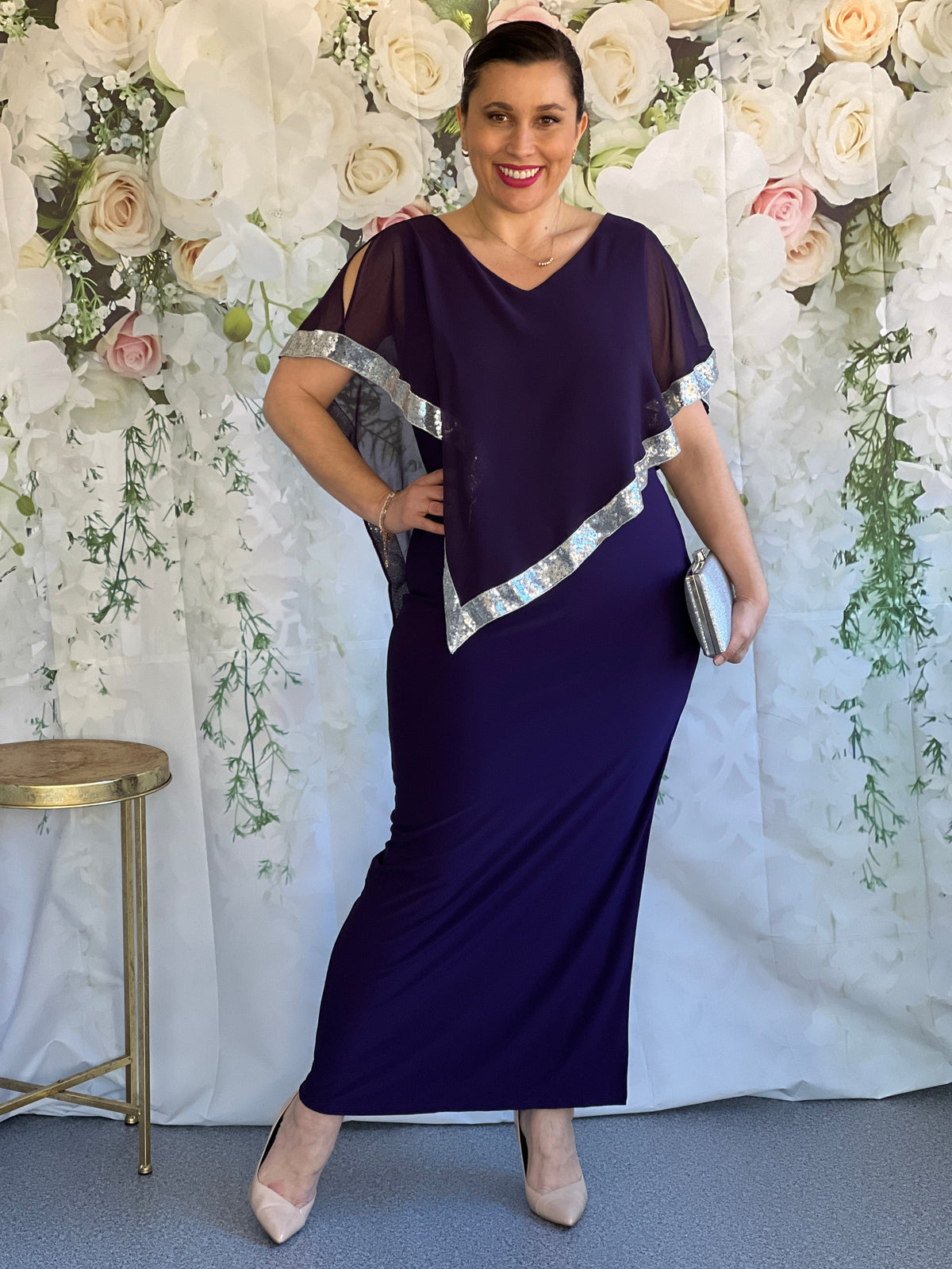 Vesta Purple Evening Dress