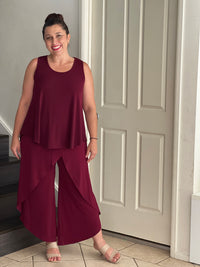 Winona Burgundy Jersey Top