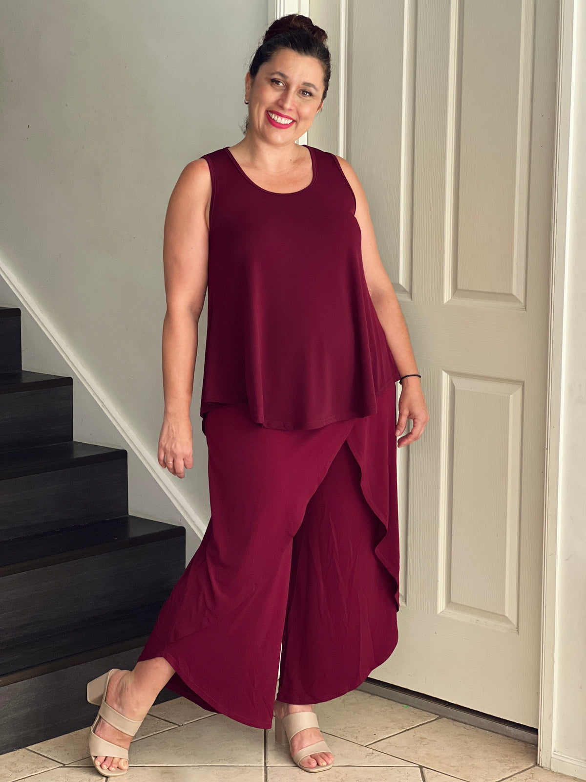 Winona Burgundy Jersey Top