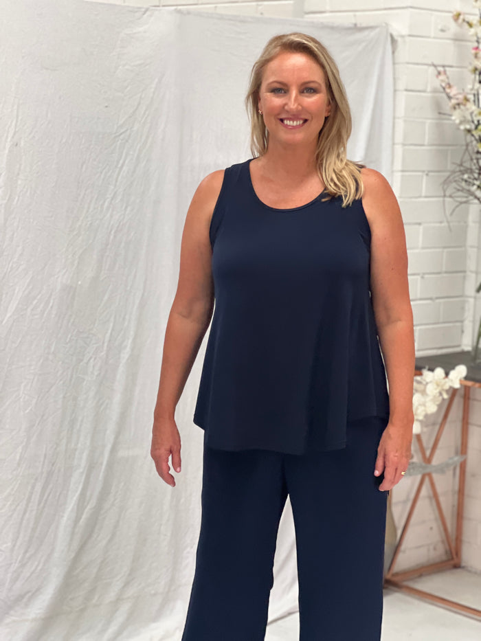 Winona Navy Jersey Top