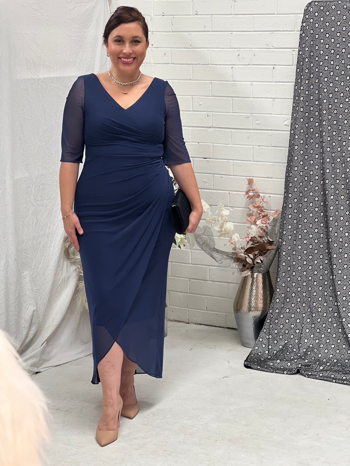 Yancy Navy Evening Dress