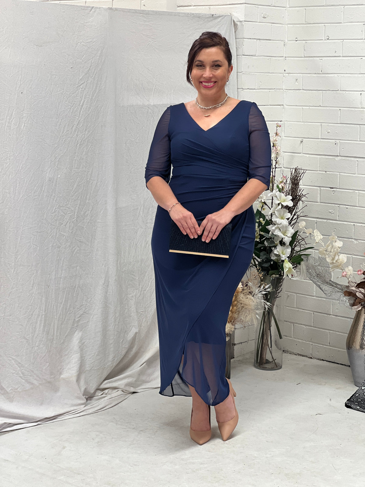 Yancy Navy Evening Dress