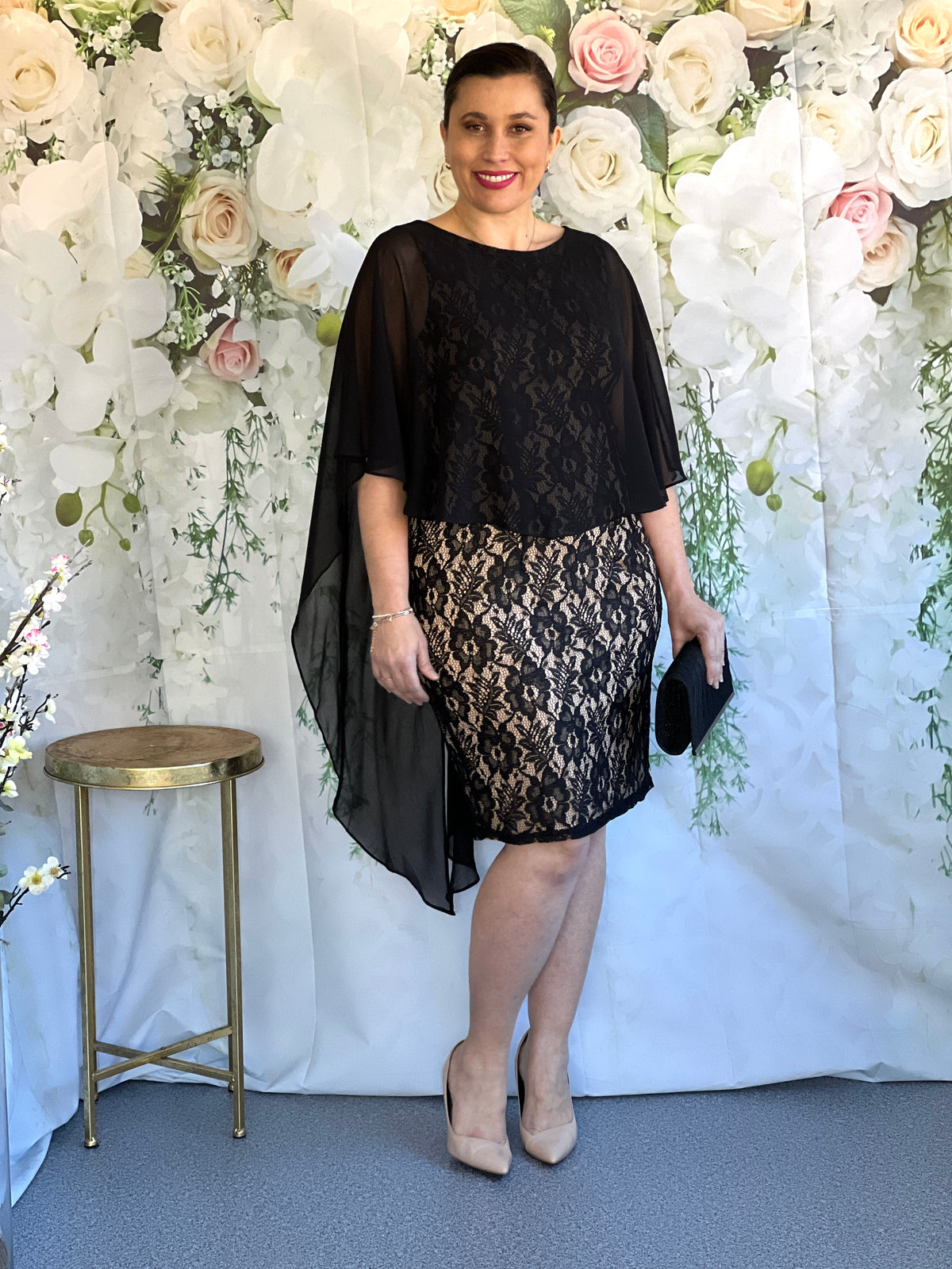 Yoren Black Goddess Lace Evening Dress