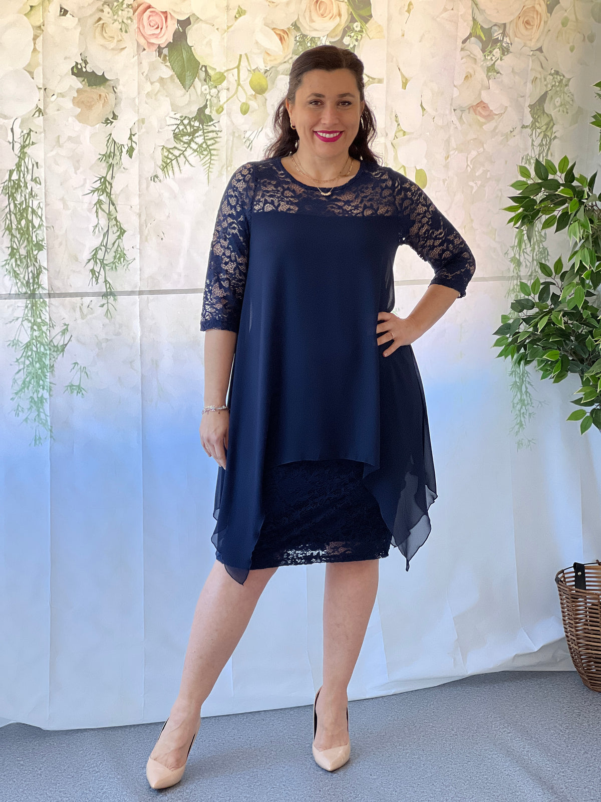 Zelda Navy Lace Dress