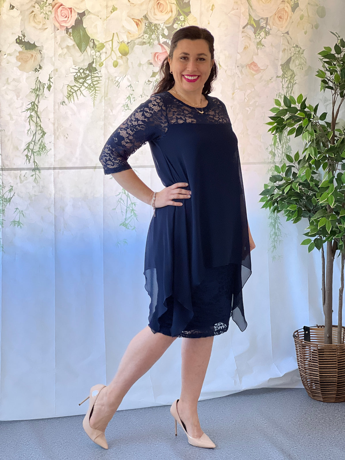 Zelda Navy Lace Dress