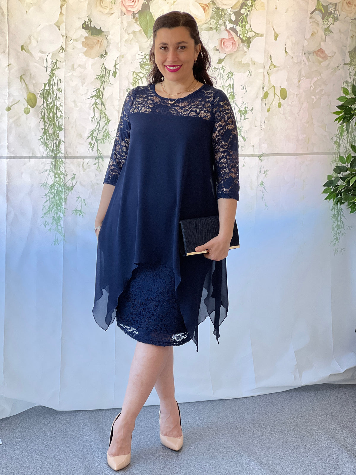 Zelda Navy Lace Dress