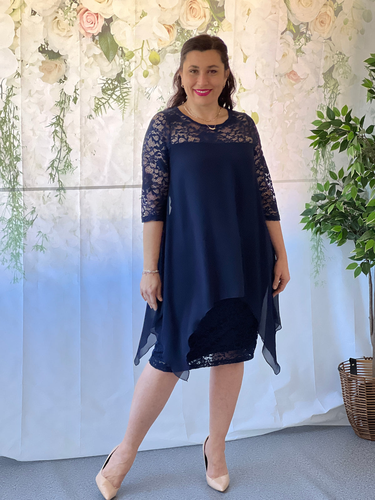 Zelda Navy Lace Dress