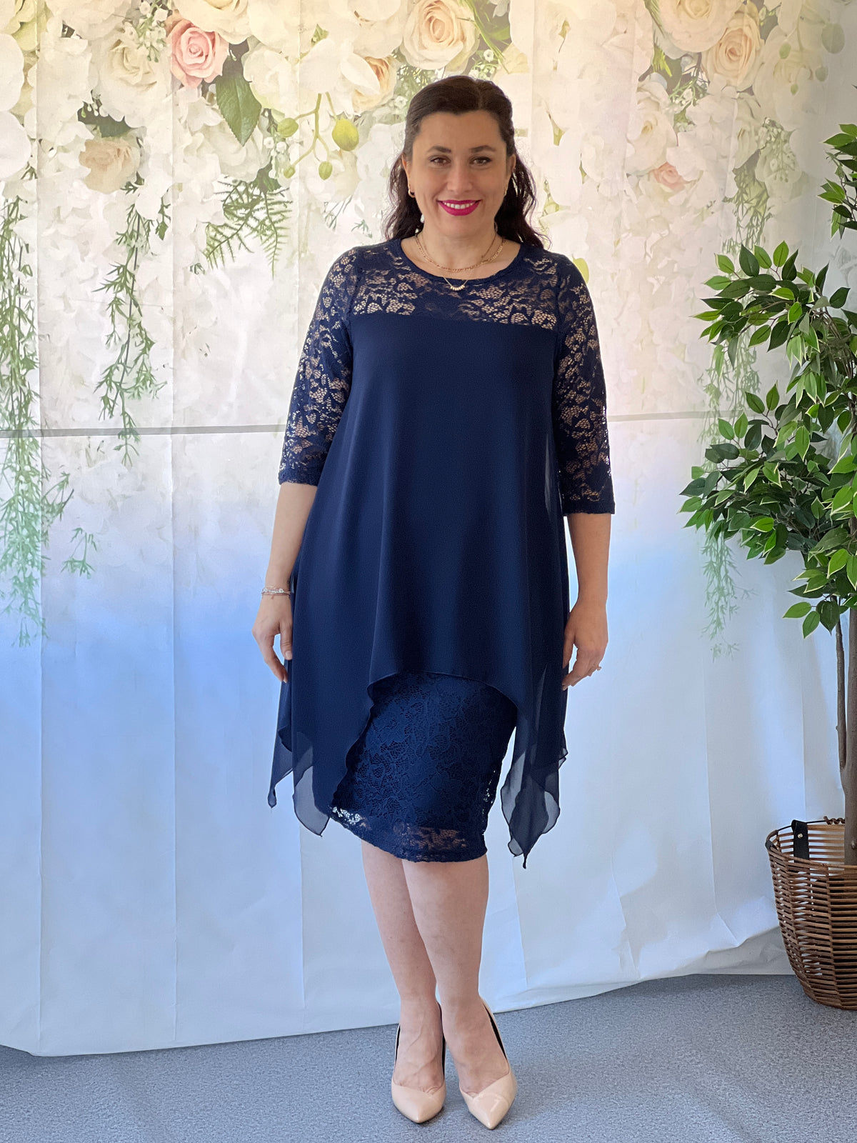 Zelda Navy Lace Dress