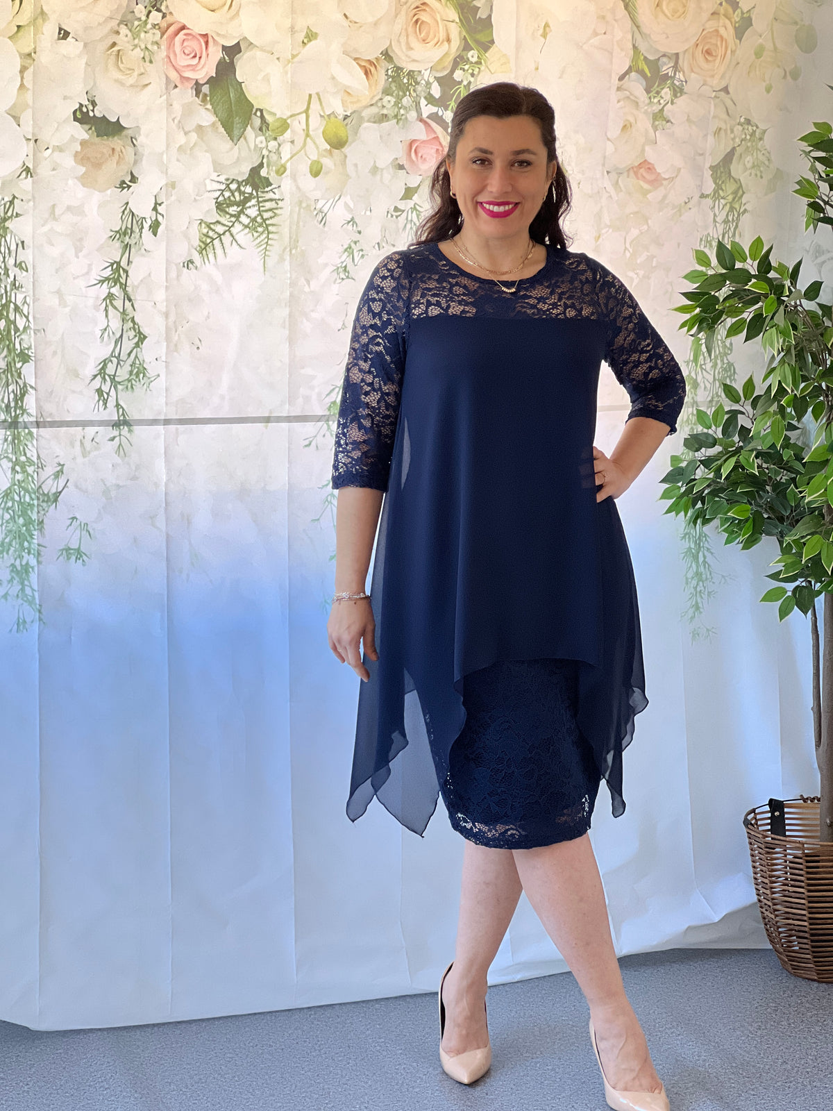 Zelda Navy Lace Dress