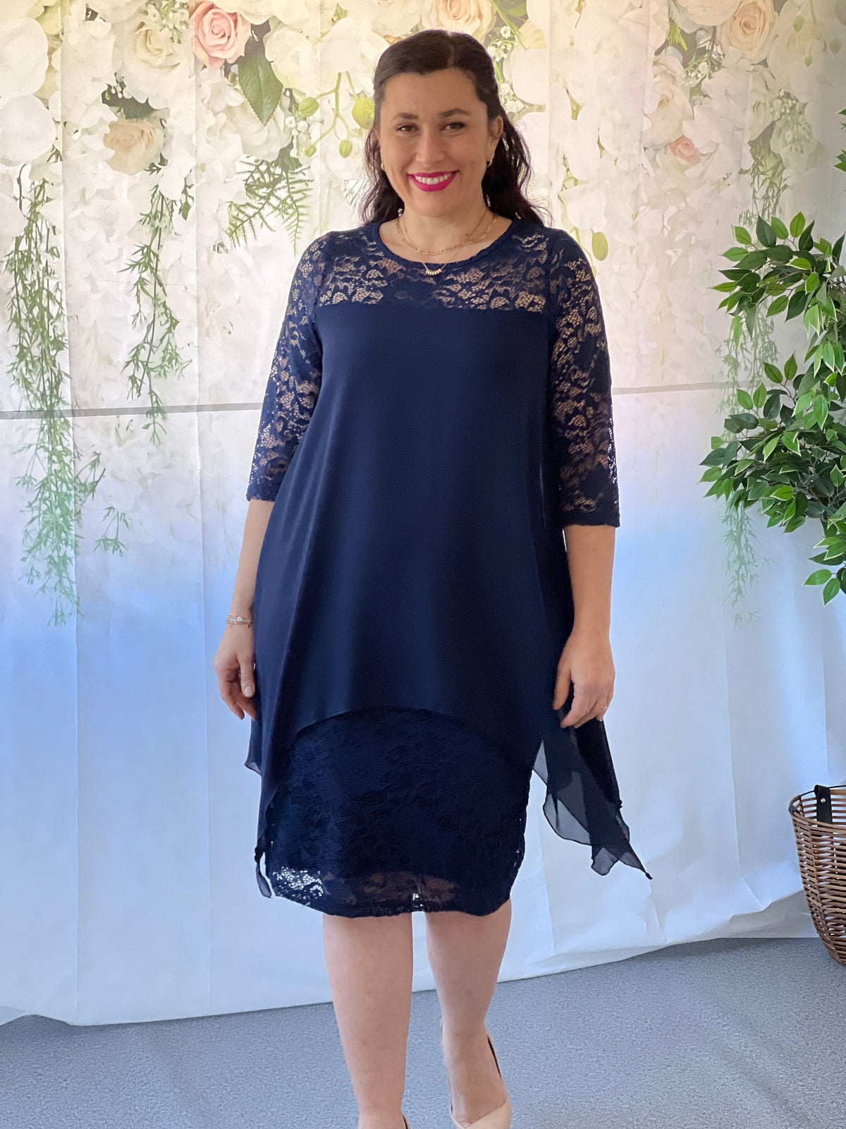 Zelda Navy Lace Dress