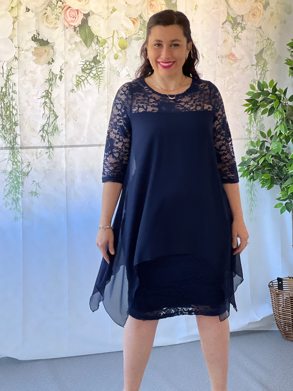 Zelda Navy Lace Dress