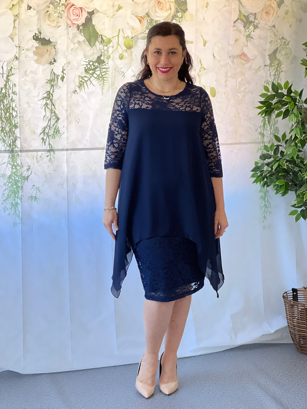 Zelda Navy Lace Dress