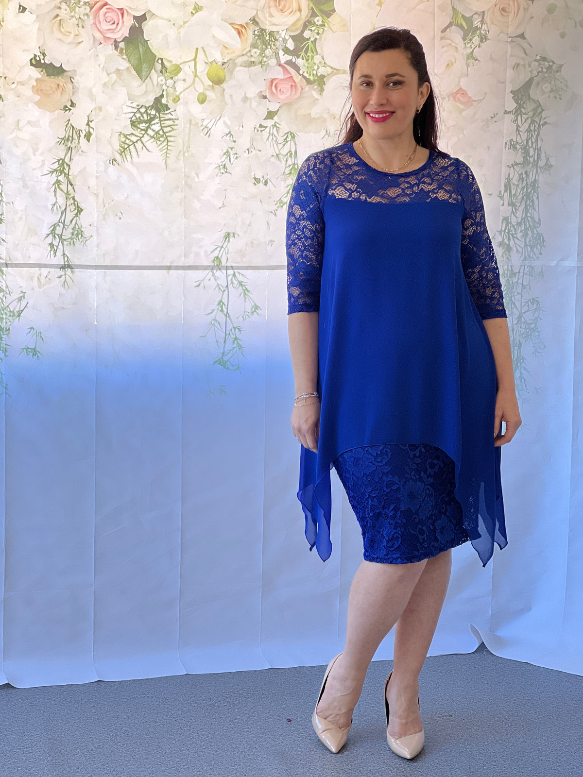 Zelda Royal Blue Lace Dress