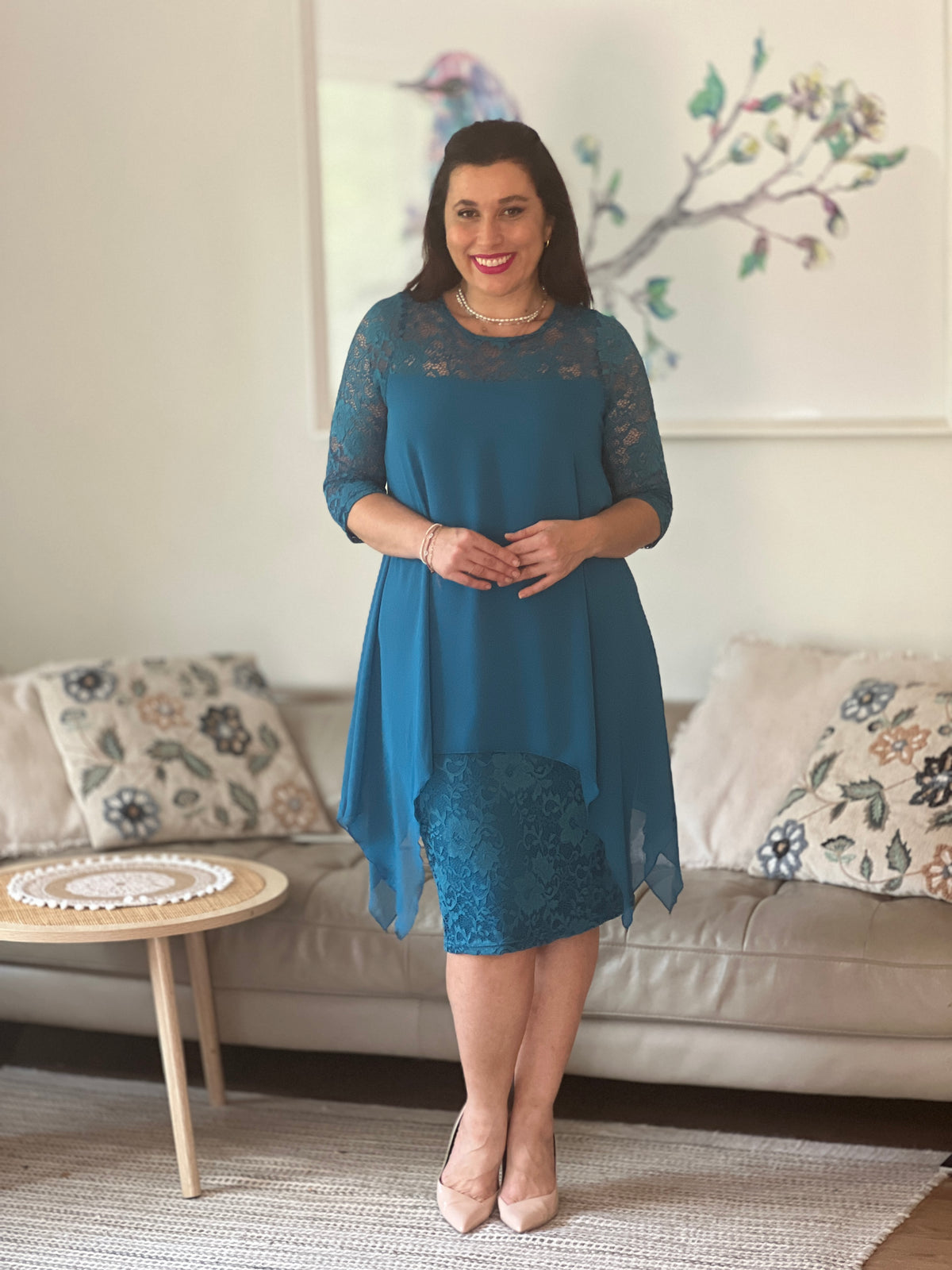 Zelda Teal Lace Dress