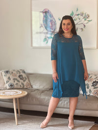 Zelda Teal Lace Dress