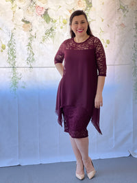 Zelda Burgundy Lace Dress
