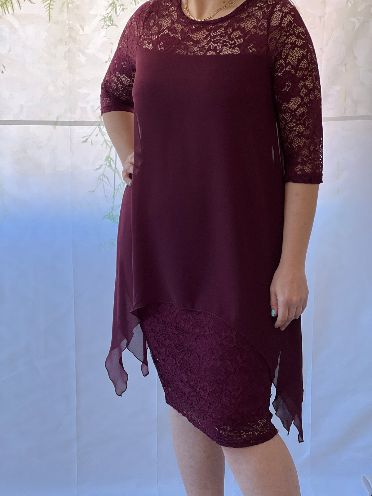 Zelda Wine Lace Dress