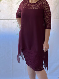 Zelda Burgundy Lace Dress