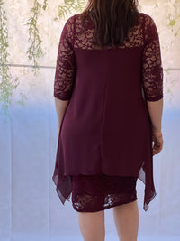 Zelda Burgundy Lace Dress