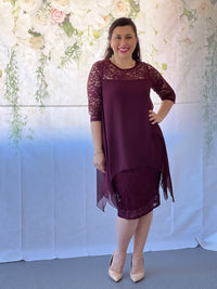 Zelda Burgundy Lace Dress