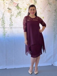 Zelda Wine Lace Dress