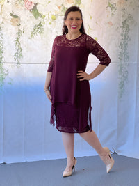 Zelda Burgundy Lace Dress