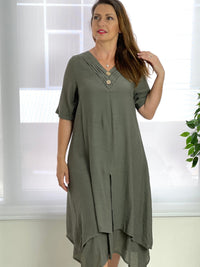 Oxley Khaki Layering Dress