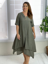 Oxley Khaki Layering Dress