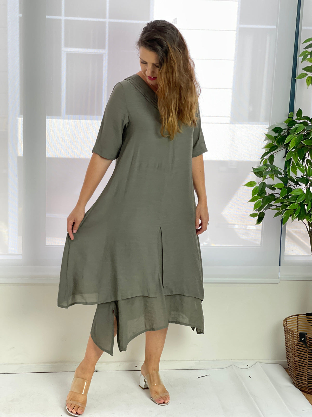 Oxley Khaki Layering Dress