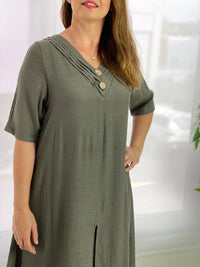 Oxley Khaki Layering Dress