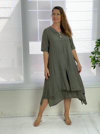 Oxley Khaki Layering Dress