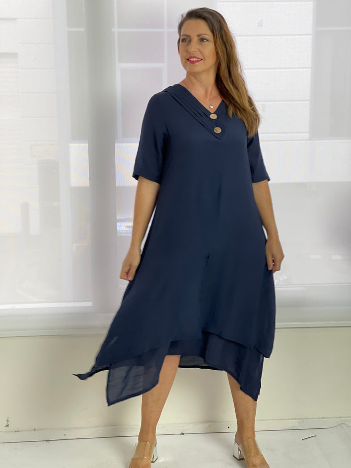 LaMode DRESSES Oxley Navy Layering Dress