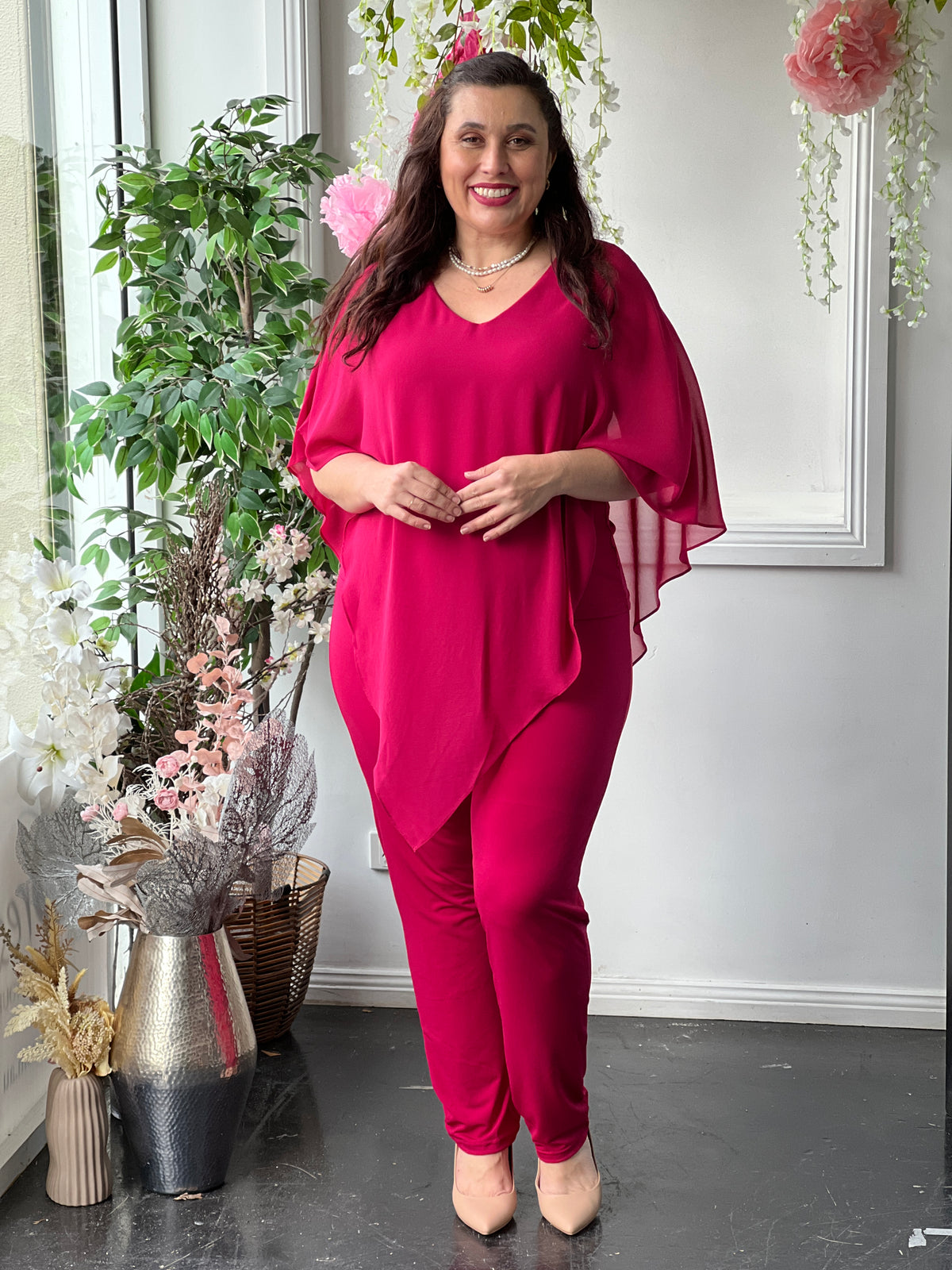 Nessa Fuchsia Evening Top