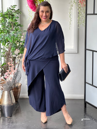 Nessa Navy Evening Top