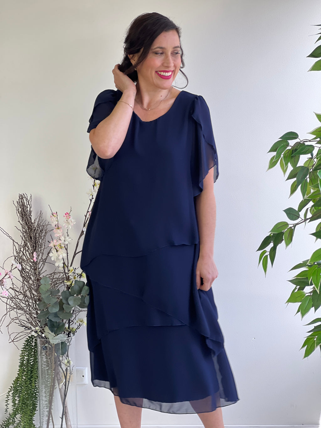 Charlotta Tweed Dress - Navy main image 0