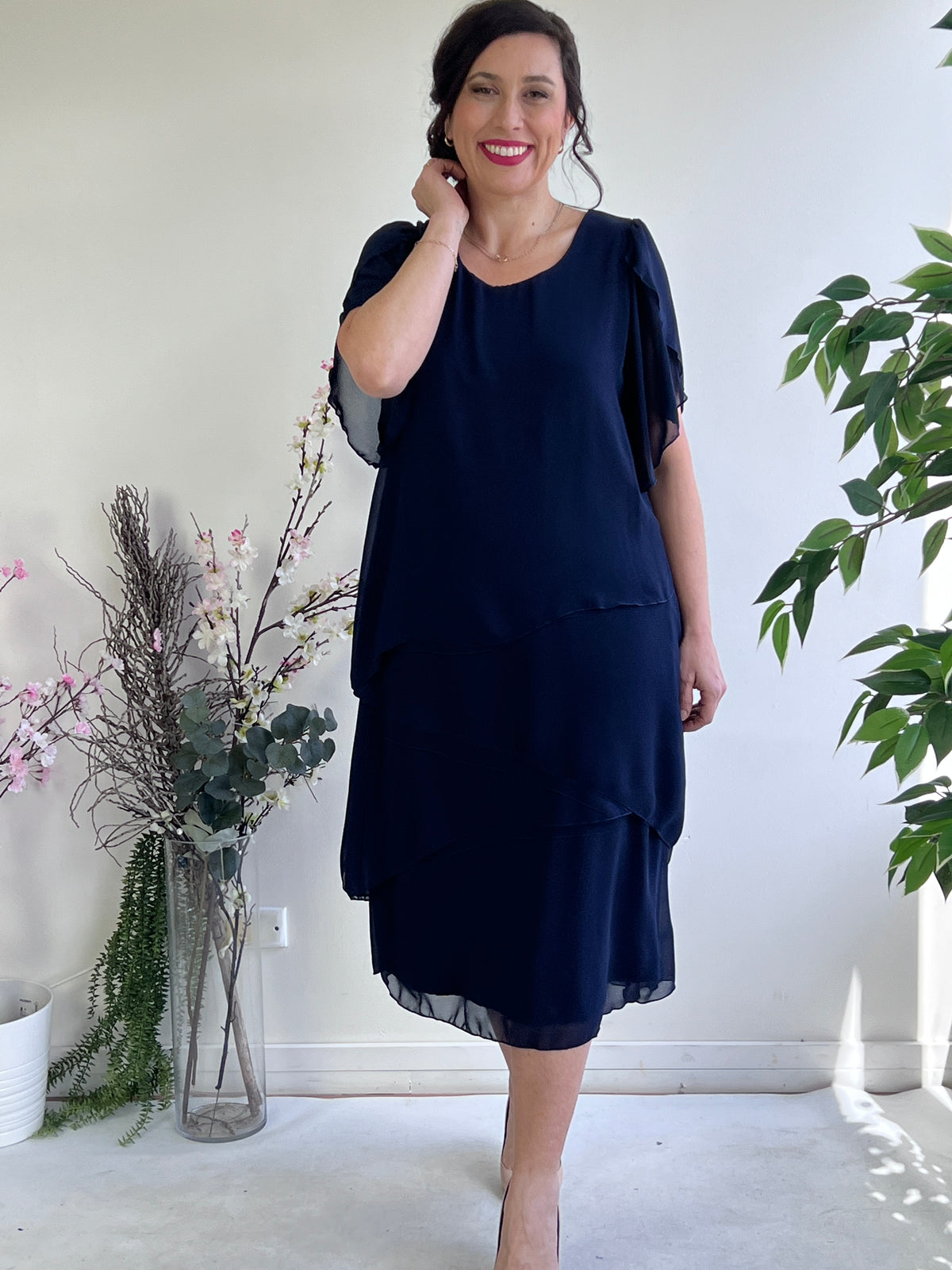 Charlotte Navy Evening Dress