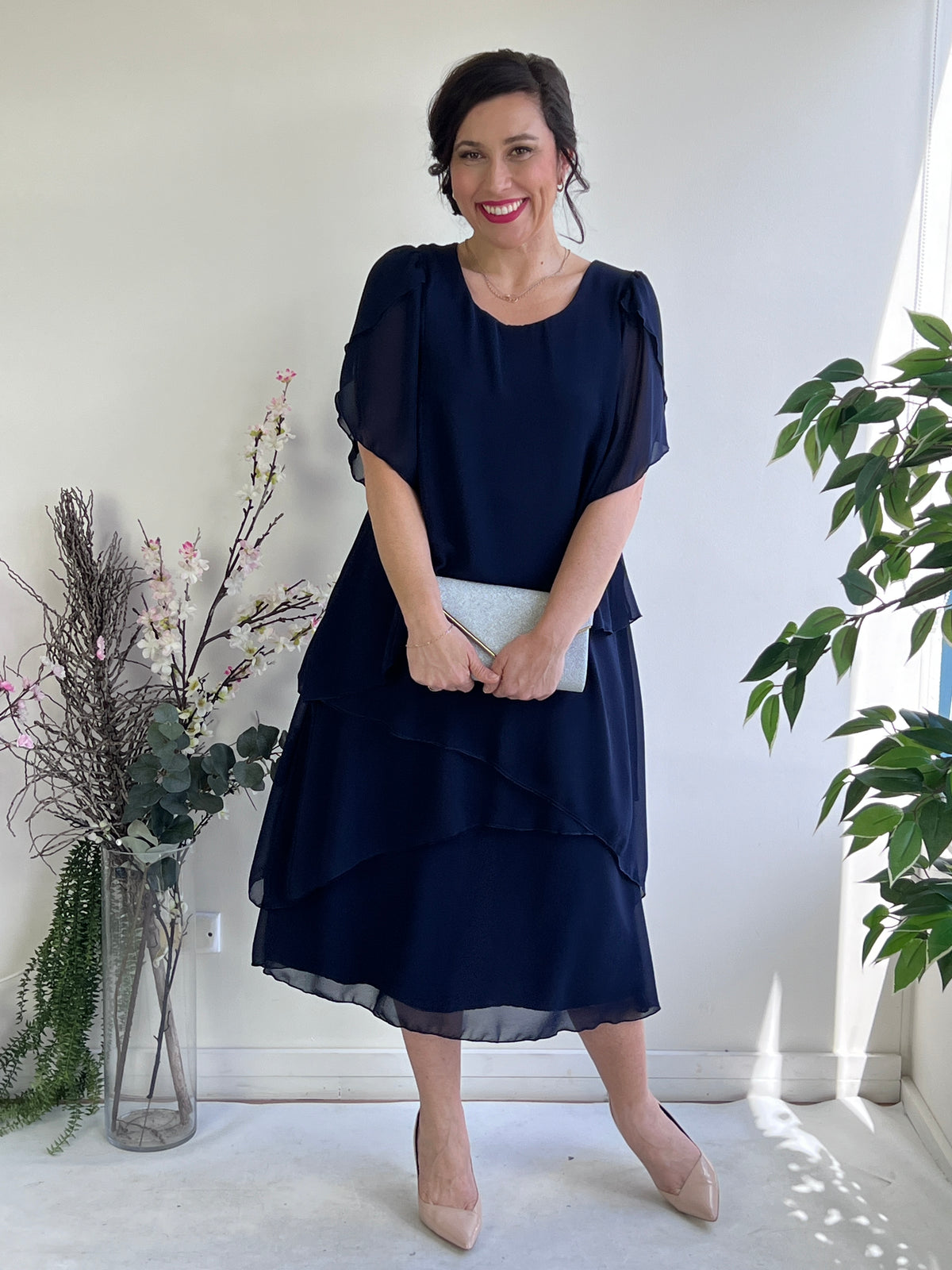 Charlotte Navy Evening Dress