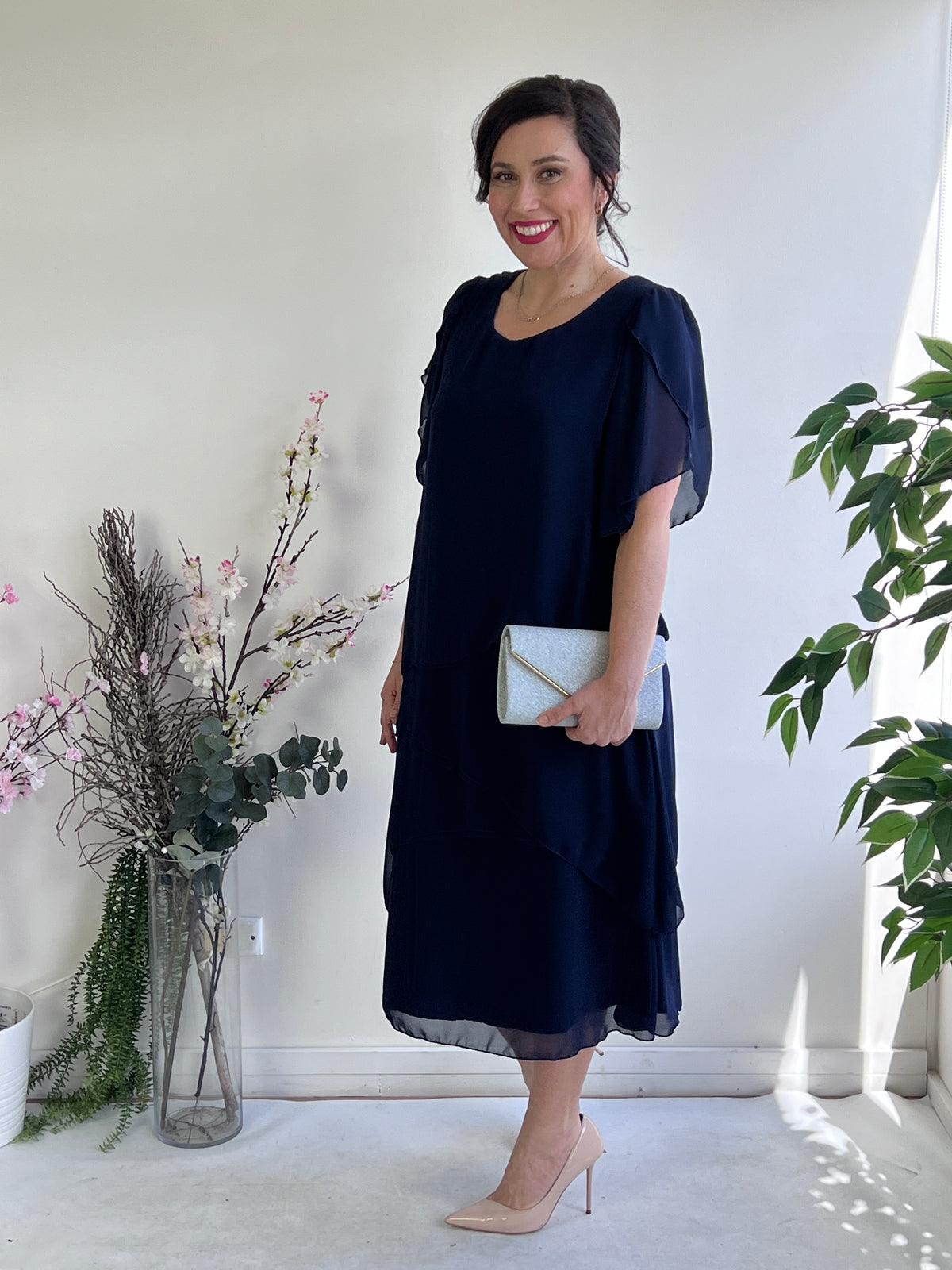 Charlotte Navy Evening Dress