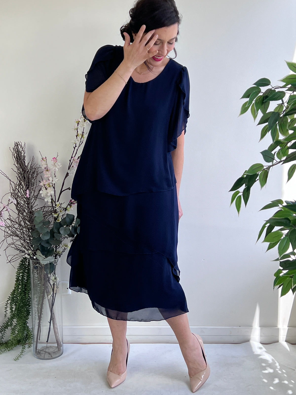 Charlotte Navy Evening Dress