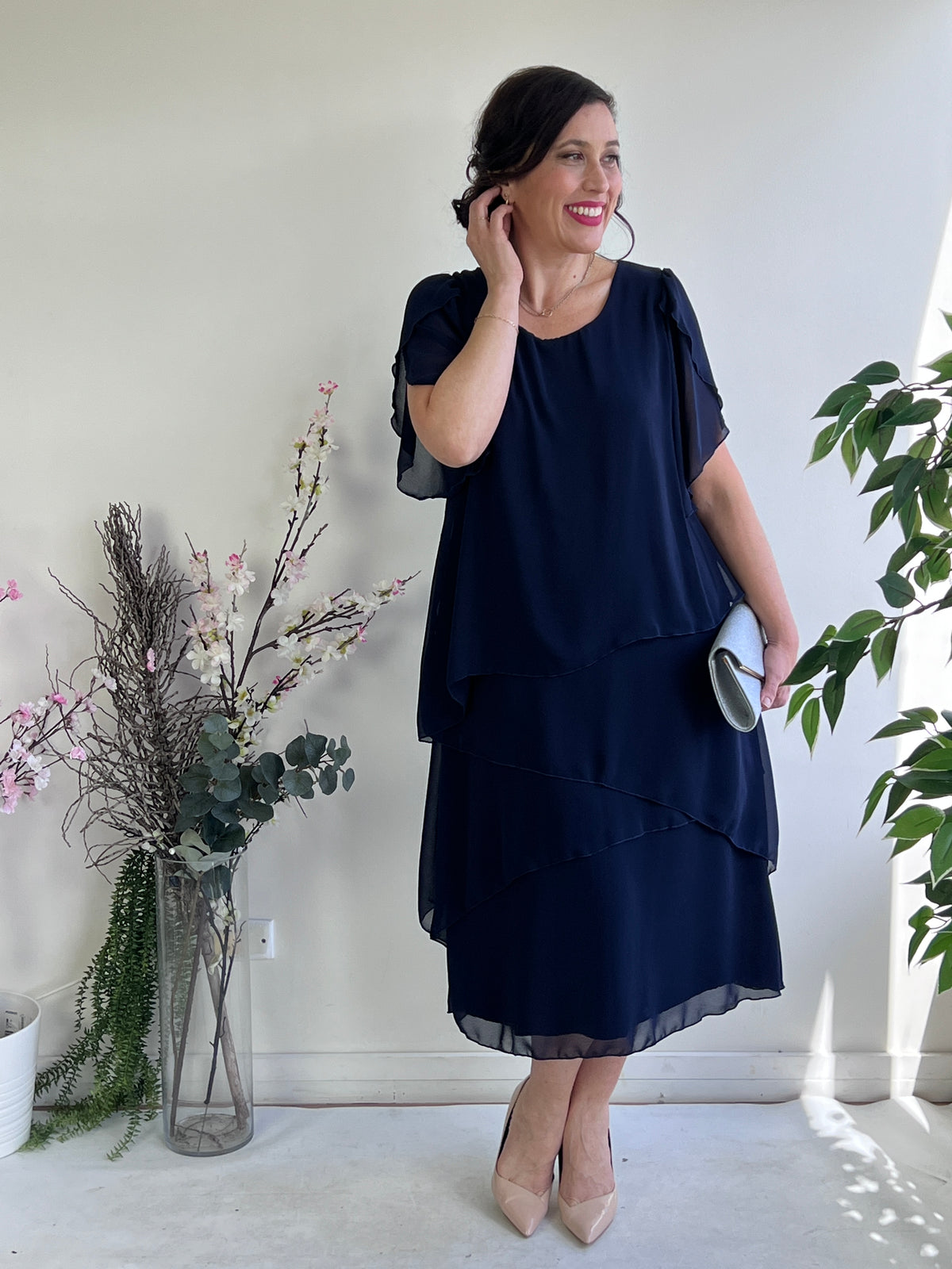 Charlotte Navy Evening Dress