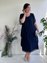 Charlotte Navy Evening Dress