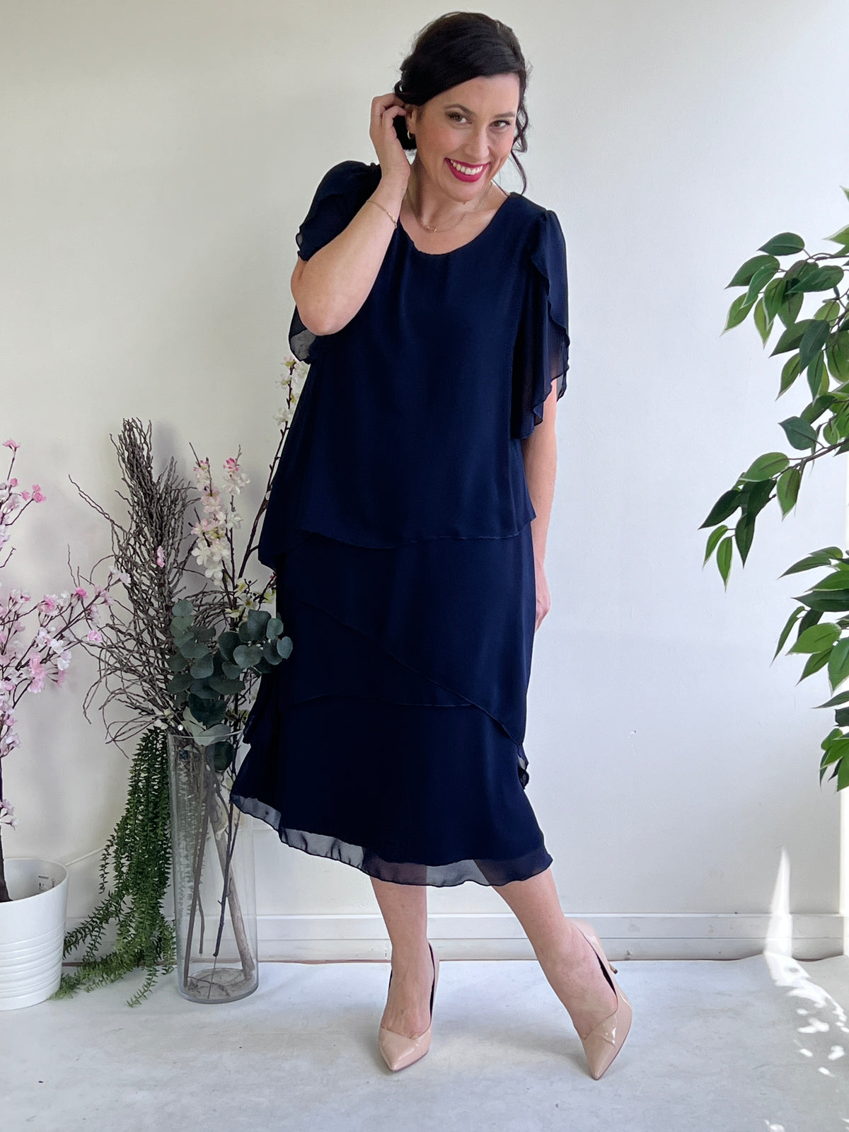 Charlotte Navy Evening Dress