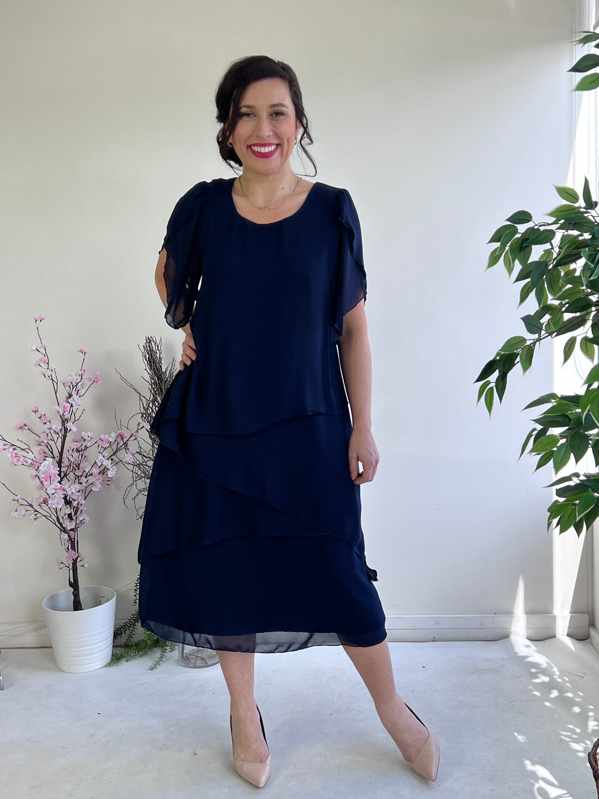 Charlotte Navy Evening Dress