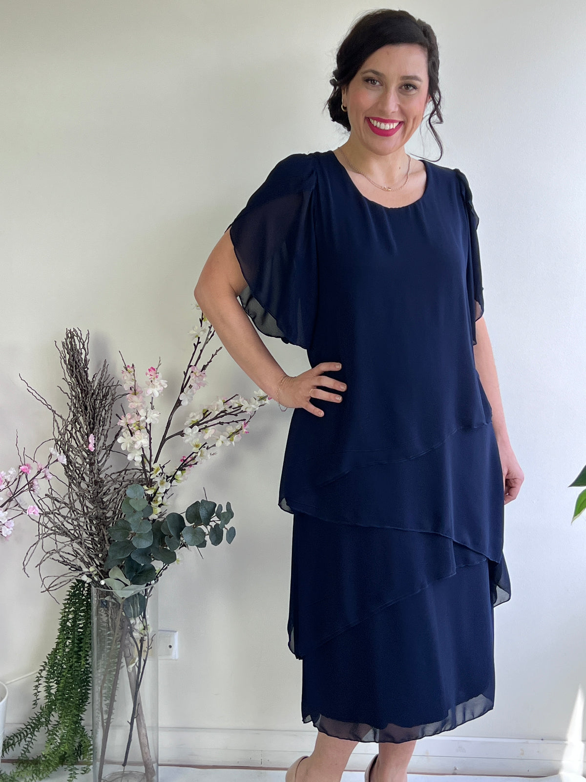 Charlotte Navy Evening Dress