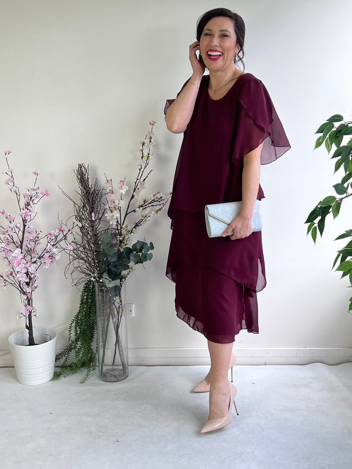 Charlotte Burgundy Evening Dress
