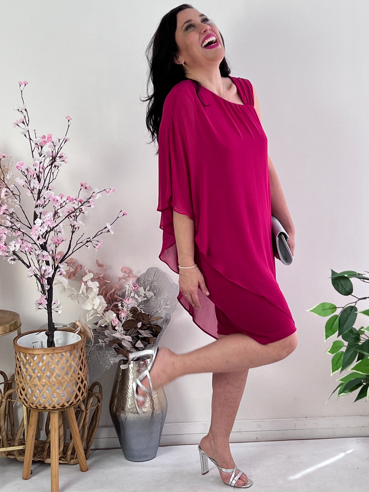 Deja Fuchsia Evening Dress