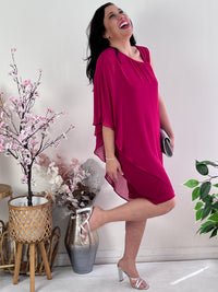 Deja Fuchsia Evening Dress