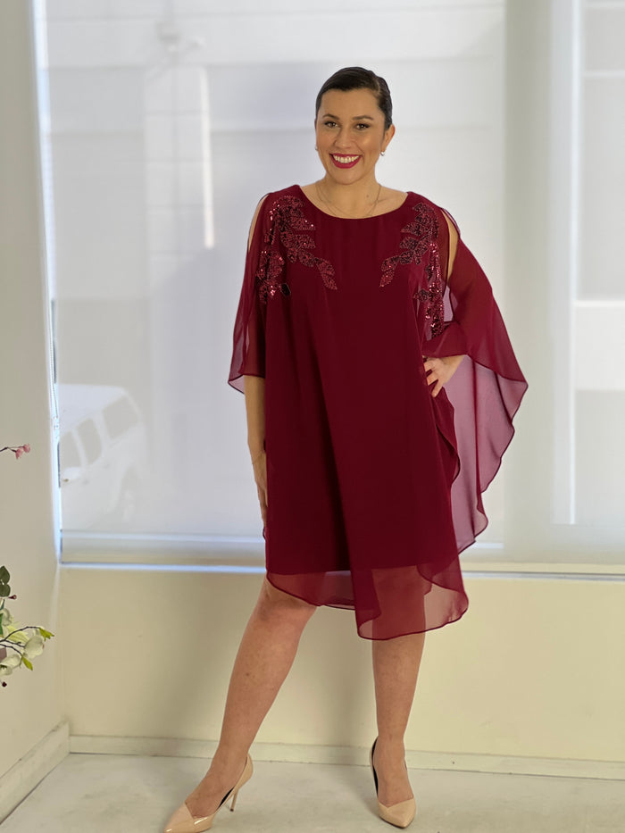 Harlow Burgundy Evening Dress