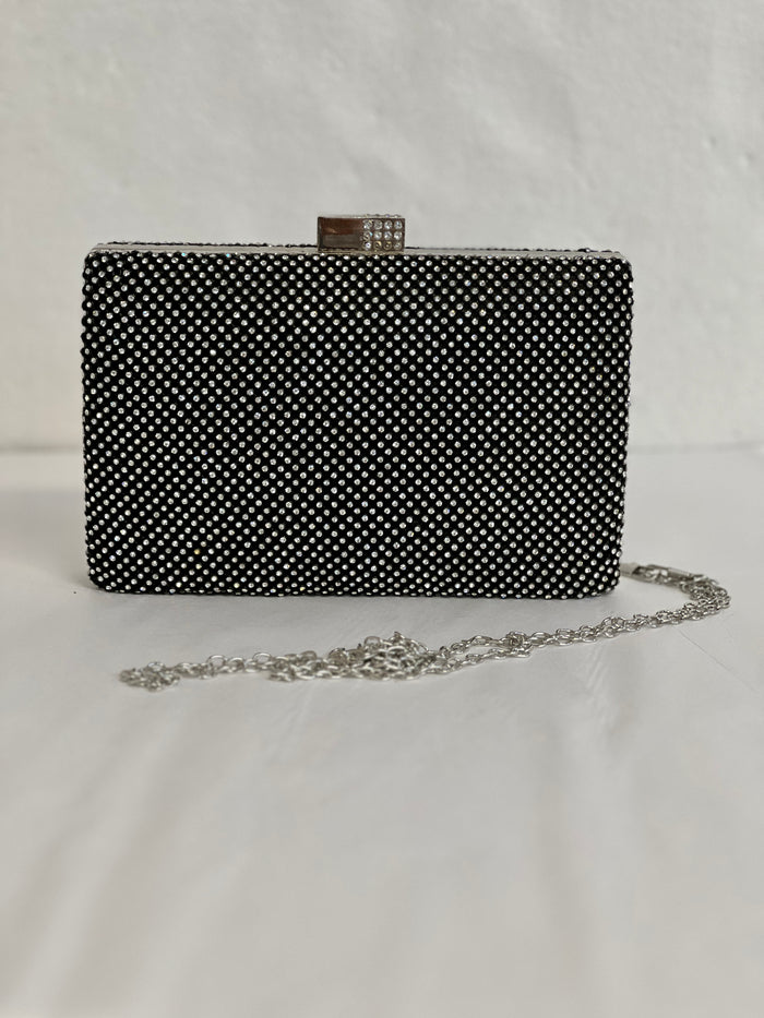 Diamonte Black Evening Clutch
